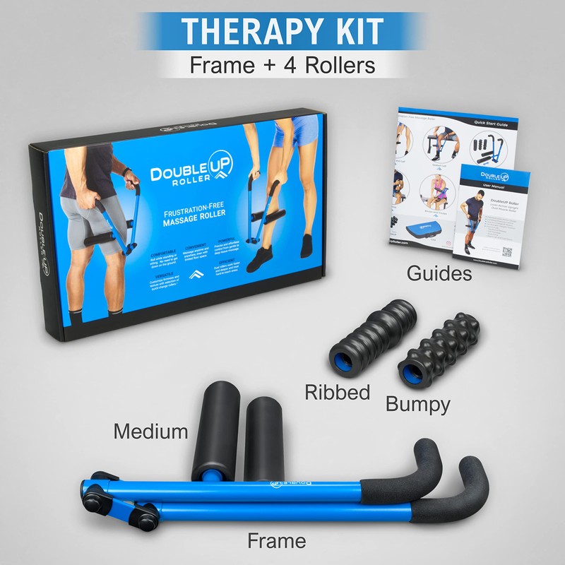 DoubleUP Roller Therapy Kit - Muscle Massager with Lever-Action Pressure