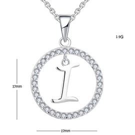 Starnny Letter Chain Women's 925 Silver Initial Alphabet Letter Charm A-Z Chain Necklace Pendant with 3A Cubic Zirconia Gift for Women, Sterling Silver, Cubic Zirconia