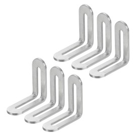 uxcell 6Pcs Adjustable L-Shape Corner Brace with Slot, 1.89 x 1.89 Inch Stainless Steel Slotted Right Angle Corner Bracket for Wooden Furniture Cabinet, Silver