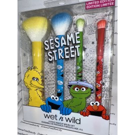 Wet n Wild Limited Ed. SESAME STREET ~ 4pc. Vegan Face Eye Makeup Brush Set BNIB