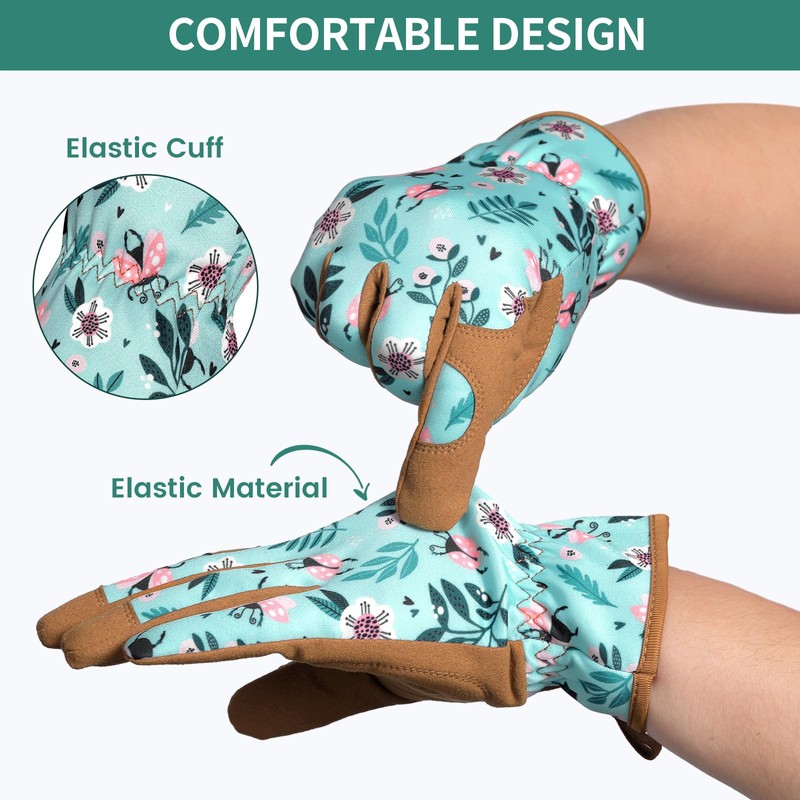 Pleneal Gardening Gloves for Women, Garden Gloves Protective Working Gloves