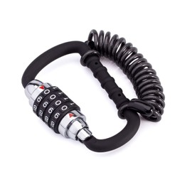 MEETLOCKS Motorcycle Helmet Cable Lock with 4 Digit Combination,Resettable Bike Lock with T Bar,Anti Theft Retractable Luggage Lock