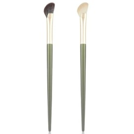 2 Pcs Nose Contour Angled Contour Brush Under Eye Concealer Brush Makeup Brush Half Fan-Shape Nose Shadow Brush Finger Shape Highlighter Brush for Liquid and Cream Blending and Diffusing Face Brushes