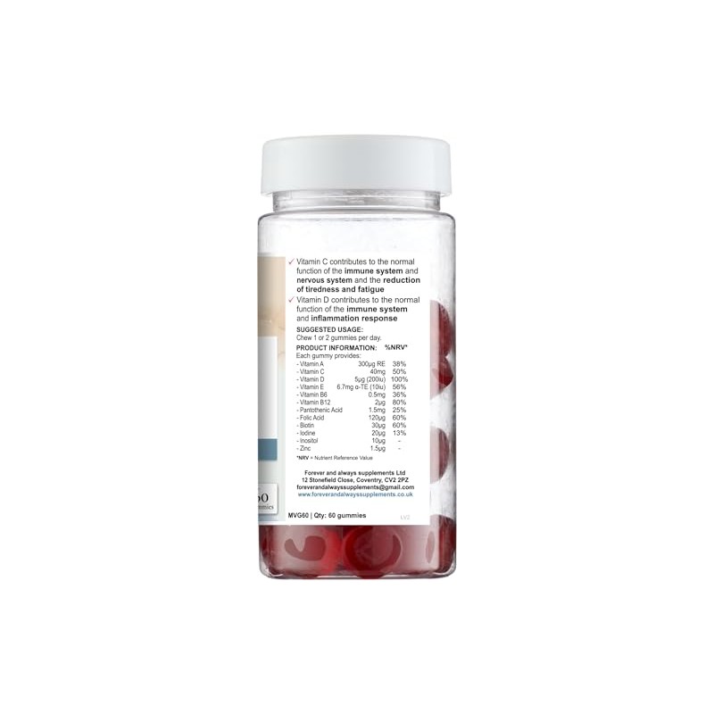 All in 1 Gummy Daily Multi-Vitamin & Mineral, Strawberry Flavour,