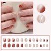 [ALLEVG] Nail Tips, 24 Pieces, Nail Tips, Short 3D, Autumn