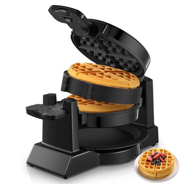 1400W Waffle Maker, Double Belgian Waffle Maker 180°Flip, Waffle Iron