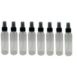 Natural Farms 4 oz Clear Cosmo BPA FREE Bottles - 8 Pack Empty Refillable Containers - Essential Oils - Hair - Aromatherapy | Black Fine Mist Sprayers - Made in the USA