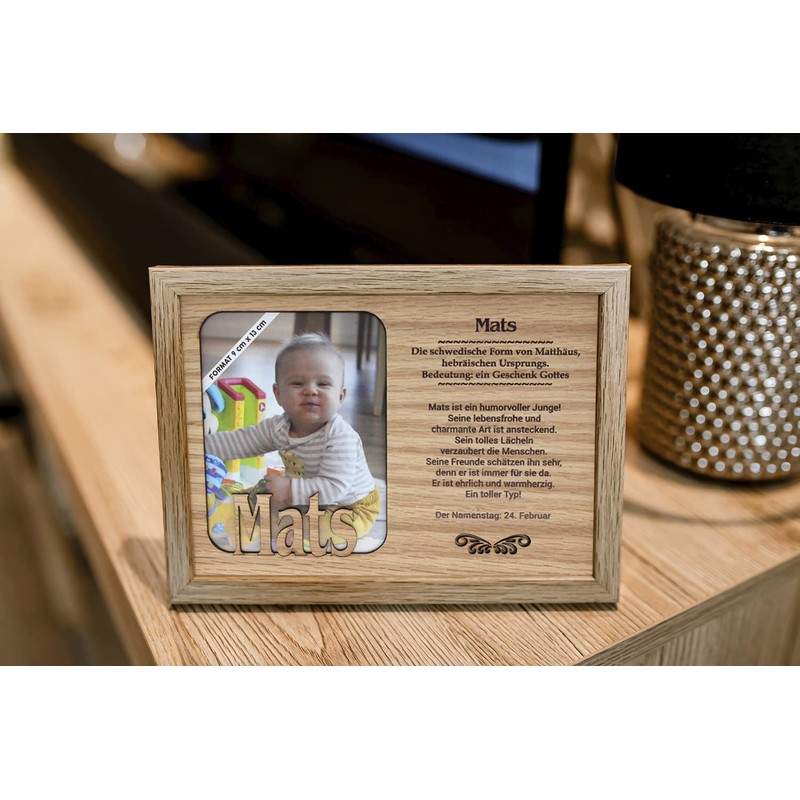 MATS Photo Frame with Name and Name Meaning. Photo Frame
