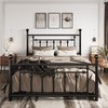 SHA CERLIN 14'' Queen Size Metal Platform Bed Frame/Victorian Headboard