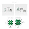 Rin Clover Earrings, Small, Cubic Zirconia, Surgical Stainless Steel, Good