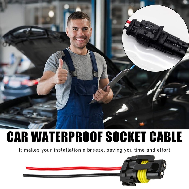 Gasedin Wiring Harness Headlight Socket, Nylon 9005 9006 9012 9145