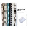 jojofuny 2pcs PVC Transparent Notebook Cover Binder with Snap Button