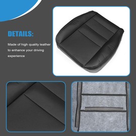 Priprilod Black Driver and Passenger Side Perforated Bottom & Top Lean Back Replacement Seat Cover Compatible with Ford F250 F350 F450 F550 Lariat 2002 2003 2004 2005 2006 2007