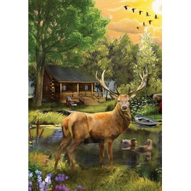 Briarwood Lane Great Outdoors Summer Garden Flag Elk Wildlife Outdoors 12.5"x18"