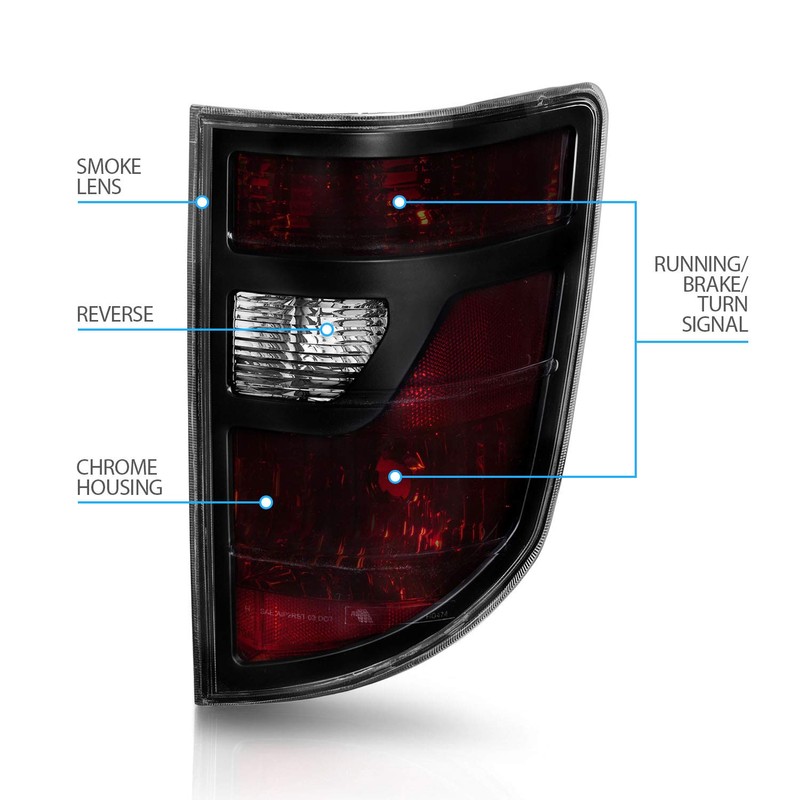 AmeriLite for 2006-2008 Honda Ridgeline Black Bezel Midnight Red OE-Style