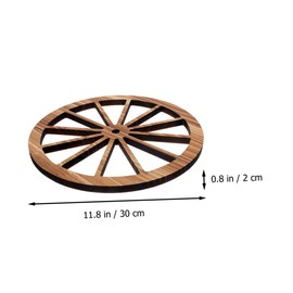 FUNOMOCYA Vintage Wooden Wall Decor Rustic Carriage Wheel Design Deep for Garden Living Room Study Housewarming