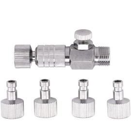 CENPEK 5 Pieces 1/8 Inch Female Connectors and Male Adapters Adjustment Control Valve Airbrush Accessories for Air Compressor and Airbrush Hose