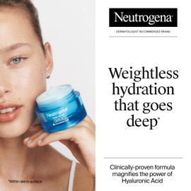Neutrogena Neutrogena Hydro Boost Water Gel with Signature Fragrance, Hyaluronic Acid Facial Moisturizer for Normal to Oily, Combination Skin, Delivers hydration for Refreshed, Dewy Skin, 1.7 oz