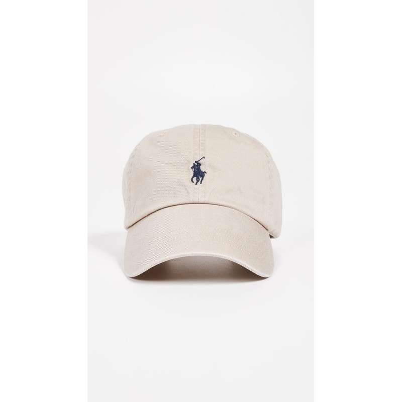 Polo Fashion Signature Pony Adjustable Beige Cotton Hat