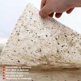 InnoStars Handmade Deckle Edge Blank Mulberry Paper Sheets, 50 Sheets 15.7x11.8 Inches Fiber Rice Paper, Ideal for Calligraphy, Painting, Watercolor Painting, Arts & Crafts, Collages and Decorating