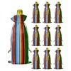 10 Pack Wine Bottle Bags, Mexican Serape Colorful Stripes Wine