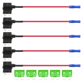 ZOOKOTO 5Pack 12V Add-a-Circuit TAP Adapter Fuse Holder with 30A Standard APR ATO ATC Blade Fuse for Cars Trucks Boats
