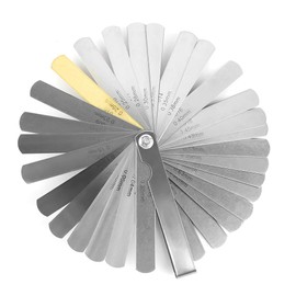 Stainless Steel Feeler Gauge, 32 Blades Feeler Gauge Set Dual Marked Metric and Imperial Gap Feeler Gauges Measuring Tool