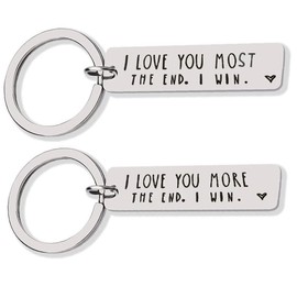 Pair of Valentines Keyrings – 'I Love You' Heart & Key Chain Ring – Funny Couples Keychains, Cute Love You Gifts for Boyfriend, Girlfriend, Husband, Wife – His and Hers Gifts Key Rings