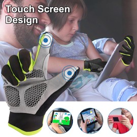 CubePlug Breathable Padded Full Finger Motorcycle Gloves Full Finger Gloves for Cycling Hiking Climbing Outdoor Sports (Green, L)