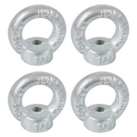 Zadery 1/4"-20 Lifting Eye Nuts, Drop Forged C15 Galvanized Threaded Fastener, UNC Standard Ring Shape Lifting Eye Nut, 4 Packs