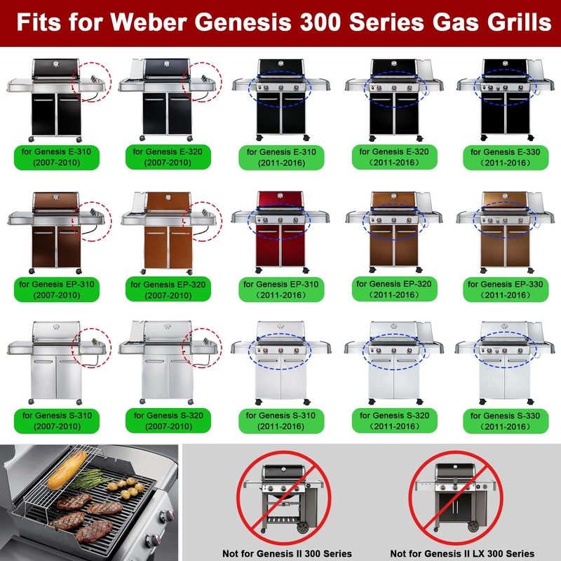 GasSaf 19.5 inch Grill Grates Replacement for Weber 7524, 7528,