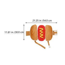 POPETPOP Hot Dog Cat Costume Funny Pet Costumes, Furry Pet Clothing Dog Cosplay Funny Costume Hamburger Dog Clothes for Small to Large Dogs Puppy Hotdog Pet Costume