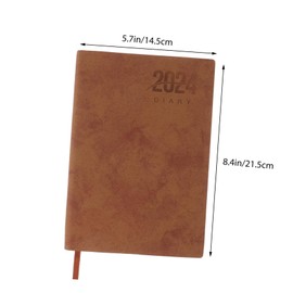TEHAUX 2024 Agenda Book Organizer Book Household Planner Organizer Academic Notebook Academic Planner Cute Planner 2023-2024 Note Books 2024 Day Planner Notebook Imitation Leather Brown