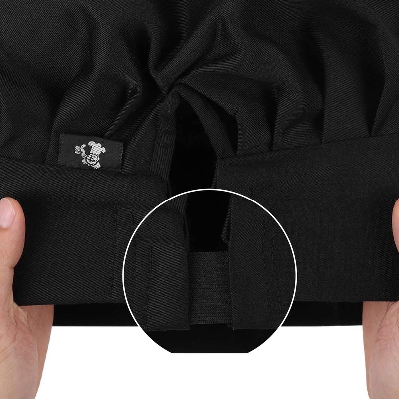 CREATCABIN Black Chef Hat Adults Adjustable Baker Hat Kitchen Catering