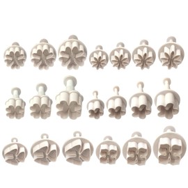 Cortadores de galletas, 20 piezas, flores y margaritas blancas, hortensias, cinco pétalos, zacate de la suerte, cuatro pétalos
