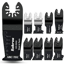 Rokrou 22 PCS Oscillating Tool Blades Multitool Blades , Accessories Bits 8 Types Quick Realse Nail Wood & Drywall FITS Dewalt Fein Multimaster Bosch Makita Milwaukee Rockwell Ryobi Black & Decker Craftsman