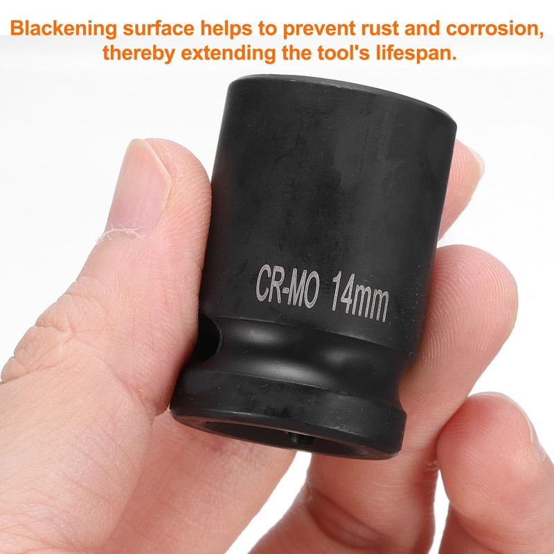 sourcing map 4 Point Square Socket 1/2" Drive 14mm Metric