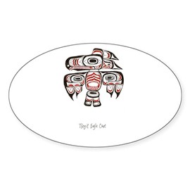 CafePress Eagle Crest, Tlingit Alaskan Native Art Sticker Oval Car Bumper Sticker