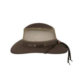 Outback Trading Men's 14726 River Guide II Canvas Breathable Moisture Wicking UPF 50 Outdoor Hat with 4" Mesh Crown, Dark Brown, X-Large