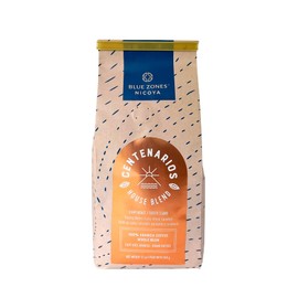 Blue Zones Nicoya - Centenarios Whole Bean Coffee - 100% Arabica Light Roast, House Blend - Fruity Caramel Flavor - All Natural, Gluten & Sugar-Free (12oz/ 340g)