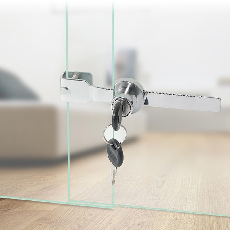Sliding Glass Door Ratchet Lock,Locks for Glass Display Case with