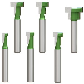 CSOOM 6PCS Keyhole Router Bits Set, 1/4" Shank Router Bit Set, Includes 1/4", 5/16", 3/8", 9/16", 1/2" and 5/8" Cutter Diameters