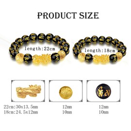 LIYAPEI Couples Bracelets, Obsidian Bracelet Can Be Used as a Wedding Commemorate Gifts Or The Best Friendship Bracelet to Bring Wealth And Good Luck to Your Spouse Or Friend