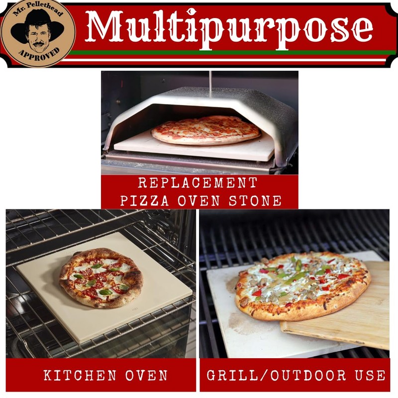 Full Size Rectangular Pizza Stone, Thick Baking Stone for Ovens,