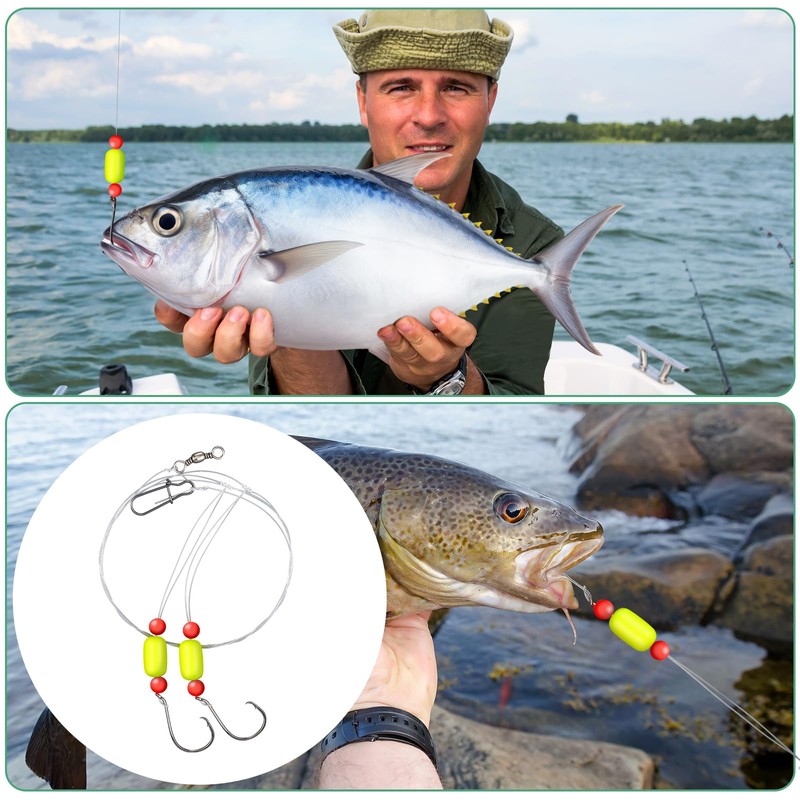 JellyArch 12 Pcs Pompano Rigs for Surf Fishing Offshore Surf