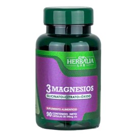 Magnesio Complex 3 en 1  Glicinato, Citrato y xido  Frmula Avanzada para Uso Diario  90 Cpsulas  Herbalia Lab                                         