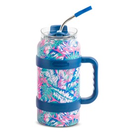 Hydragear Sawyer Stainless Steel Tumbler with 2-in-1 Lid and Reusable Metal Straw - 64 Oz - Aegean
