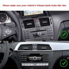 Xotic Tech Blue Alloy Aluminum Stereo Volume Audio Control Knob Switch Button Decoration Ring Cover Trim Compatible with Mercedes A B C E CLA GLA GLK ML GL Class