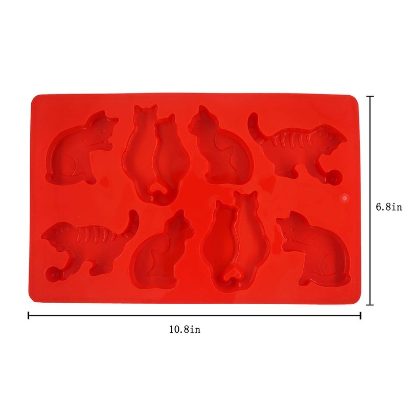 LYWUU Cat Shaped Silicone Ice Cube Molds and Tray Jelly