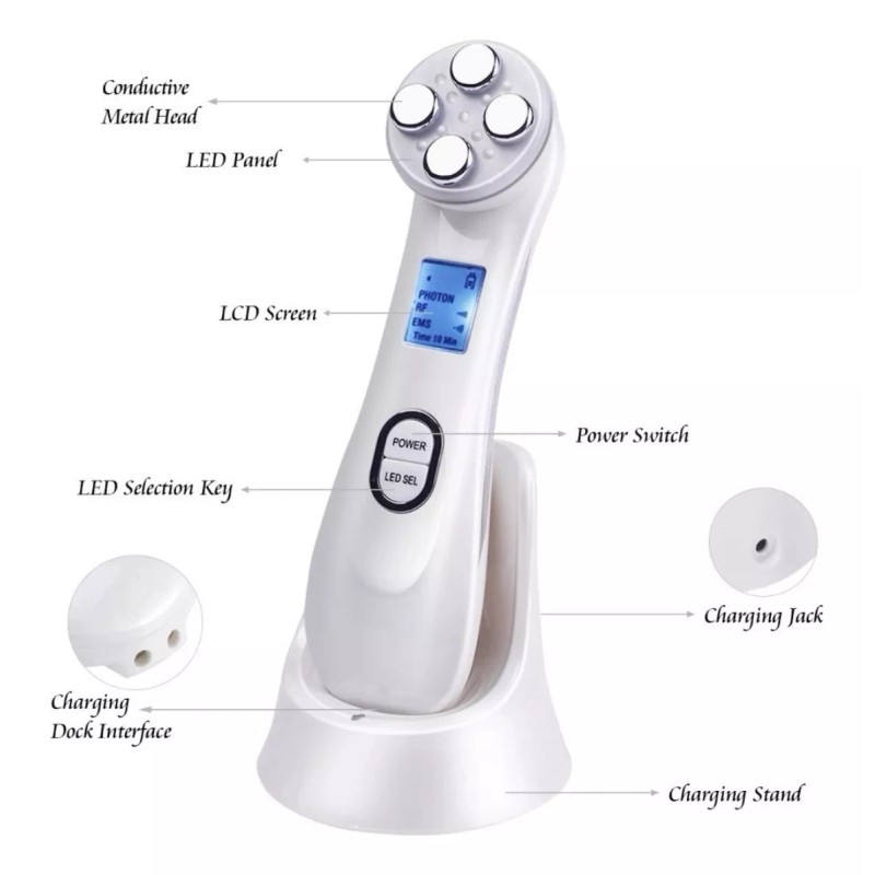 N/A Electroporador Rf Sonic Ems+ Skin Scrubber Ultrasonic Iones